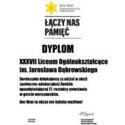 Dyplom - podziękowanie za udział w akcji Żonkile